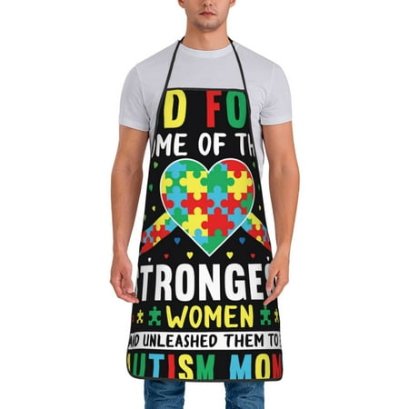 

Gaeub I Love With Autism Print Apron for Men and Women Waterproof Apron for Cooking Dishwashing Lab Butcher Dog Grooming