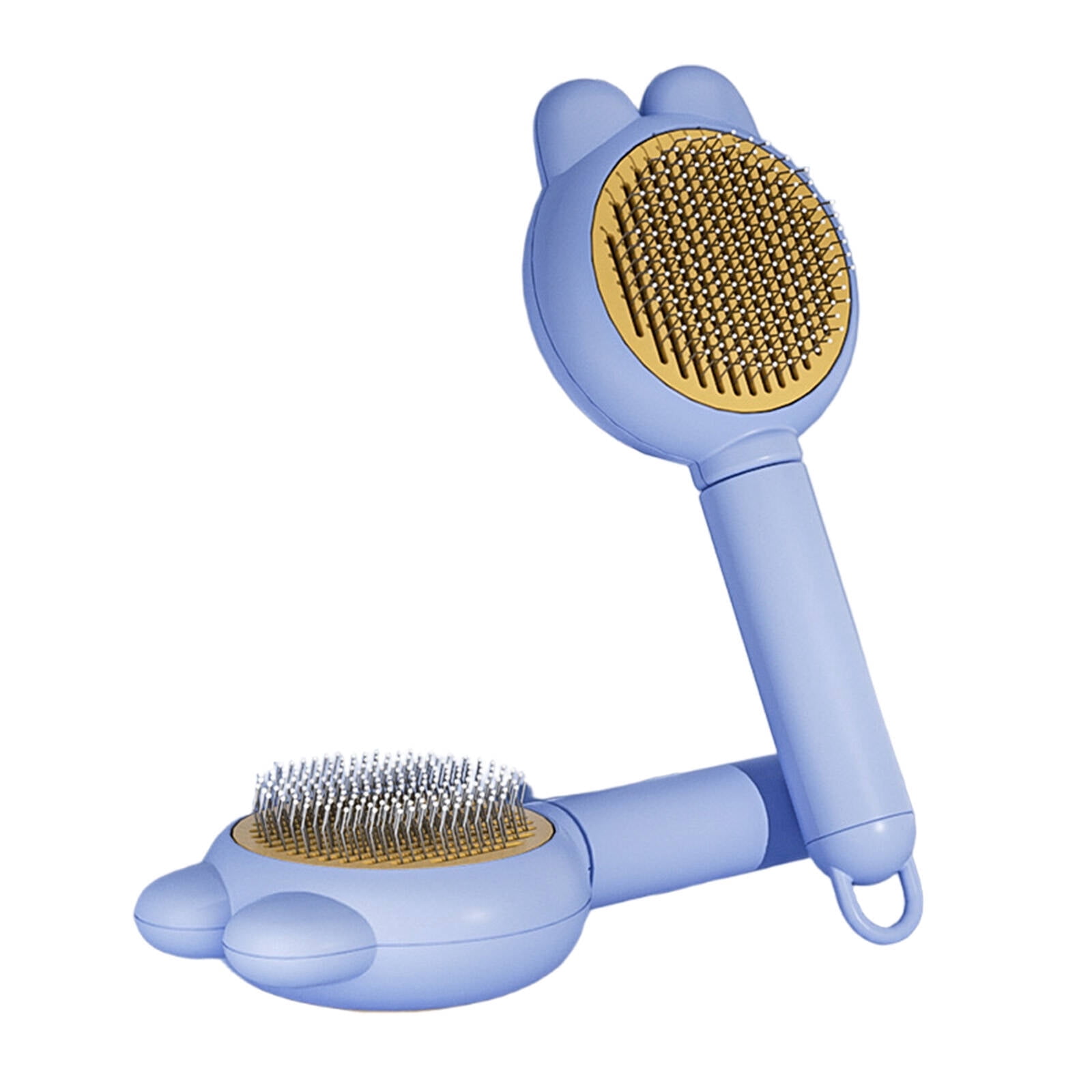 ACDANC 2026 New 2Pcs Cat Brush Comfortable Cat Brush for Shedding Rounded Stainless Steel Teeth Cat Grooming Supplies for Shedding Grooming Bathing Home Use Pet Care Green Rabbit Ear Shaped