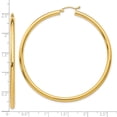 thumbnail image 4 of Auriga Fine Jewelry 10K Yellow Gold 3mm Tube Hoop Earrings for Women, 4 of 5