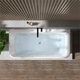 thumbnail image 4 of Lilac 67" x 32" Flatbottom Freestanding Acrylic Soaking Bathtub in Glossy White, 4 of 20