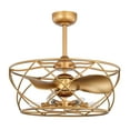 thumbnail image 3 of Femi 25.6 in. Indoor Gold Finish Ceiling Fan with Light Kit and Remote, 3 of 5