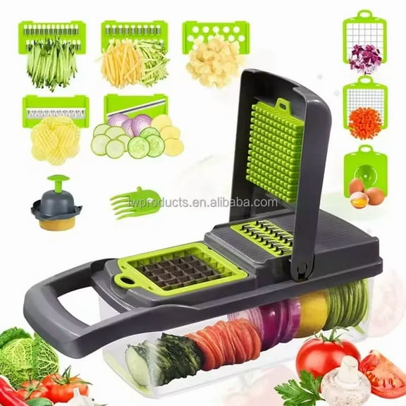 Kitchen Ideas 16 Pieces Veggie Slicer Multi-Functional Vegetable Cutter Shredder