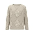 thumbnail image 5 of DUMUIELD Sparkle Sequins Sweaters for Women Hollow Out Knitted Long Sleeve Sweater Crew Neck Fall Winter Fashion Pullover Tops, 5 of 7