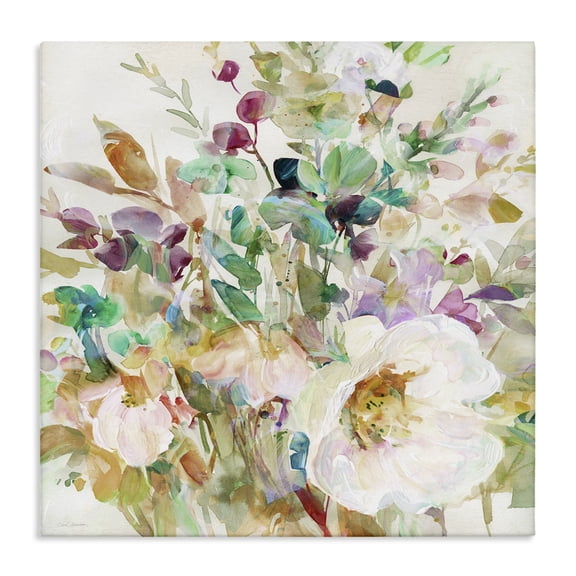 Stupell Industries Cottage Opaque Distressed Blooms Canvas Art, 17 x 17, by Carol Robinson
