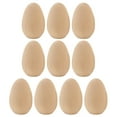 thumbnail image 1 of 10 huevos de madera sin terminar, sin acabado, para manualidades infantiles de Pascua (base plana), 1 of 7
