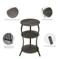 thumbnail image 6 of ZEXVIDA Vintage Small Round Side Table, 3-Tier Slim Circular End Table with Storage Shelf, Compact Tea Sofa Side Table, Round Corner Coffee Table Nightstand for Living Room Bedroom Small Spaces,Grey, 6 of 11
