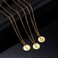 thumbnail image 3 of Flmtop Femmes Lettre Pendentif Rond en Acier Titane Chaîne Clavicule Collier Bijoux Cadeau, 3 of 10