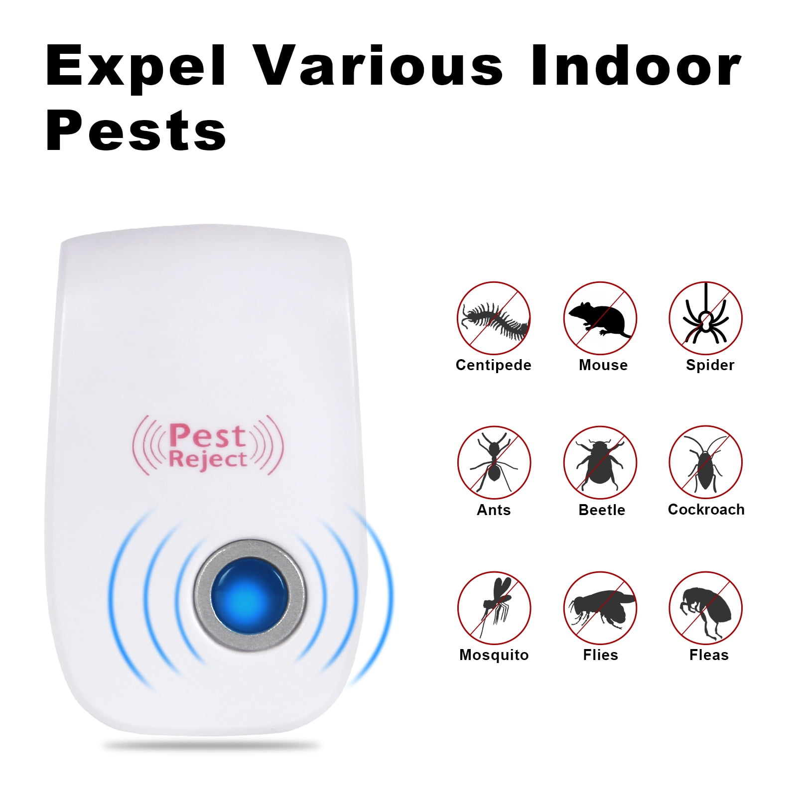 Gamexcel Ultrasonic Electric Pest Repellent Plug In Device, 18 Piece