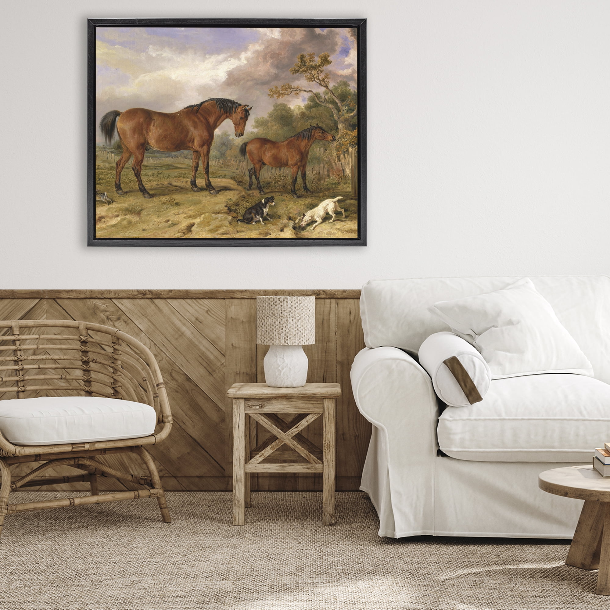Stupell Industries Classic Portrait of Horses Black Framed Floater Canvas Wall Art, design by Tina LeCour