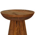 thumbnail image 3 of Ureo Round Accent Side Table, Cone Pedestal Base, Brown Mango Wood, 3 of 5
