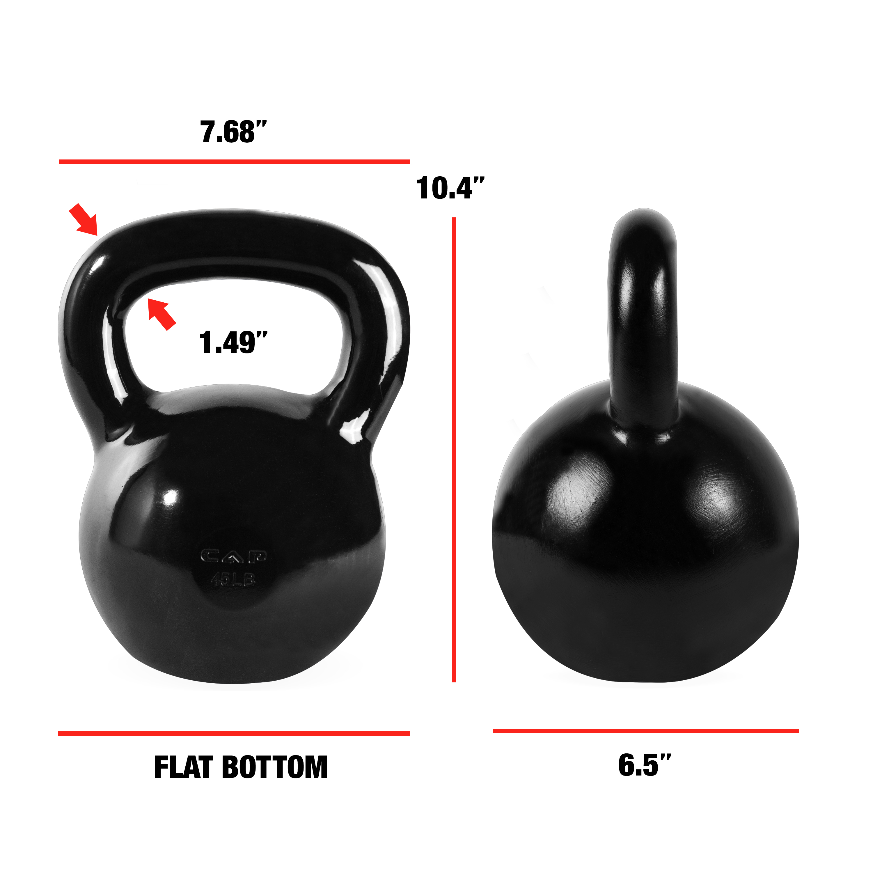 CAP Barbell Cast Iron Kettlebell, Black 45LBS - image 2 of 8