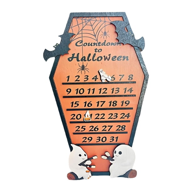 Calendario de Halloween con cuenta regresiva Calendario de ataúd de Halloween Calendario de bloques móviles Calendario de llegada Decoración de