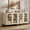 Beige, variant on WAMPAT Sideboard Buffet Cabinet with Glass Doors, Modern Credenza with Adjustable Shelf, Coffee Bar Storage Cabinet for Living Room and Kitchen, Oak
