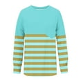 thumbnail image 6 of qolati Womens Oversized Sweatshirts Lightweight Striped Color Block Crewneck Long Sleeve Shirts 2024 Fall Pullover Tops with Pocket, 6 of 7