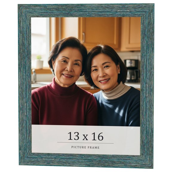 13x16 Frame Blue Rustic Barnwood Solid Wood Picture Frame Width 1.25 Inches | Interior Depth 0.5