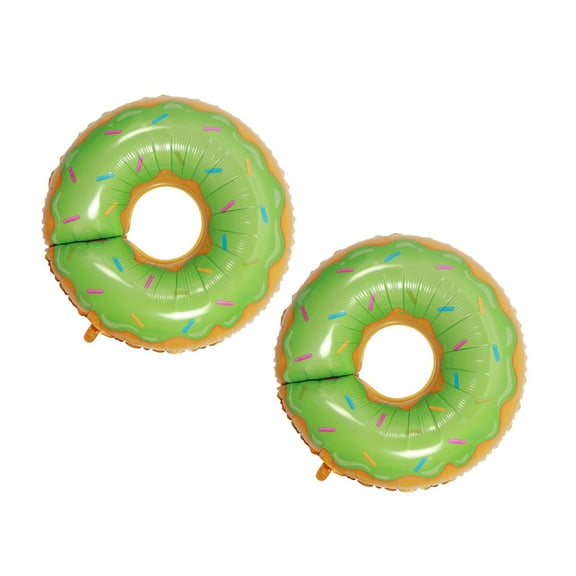 HINTRMENT 2Pcs Doughnut Balloons Green Aluminum Foil Party Decoration Birthday Party