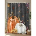 thumbnail image 4 of Fall Shower Curtain Orange Pumpkin Shower Curtains for Bathroom Thanksgiving Decor, Waterproof Polyester Shower Curtain Set with Hooks, Extra Long 72" x 96" Sunflower Black, 4 of 6