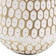 thumbnail image 6 of DecMode 13" Geometric Dot Gold Metal Vase with White Accents, 6 of 10