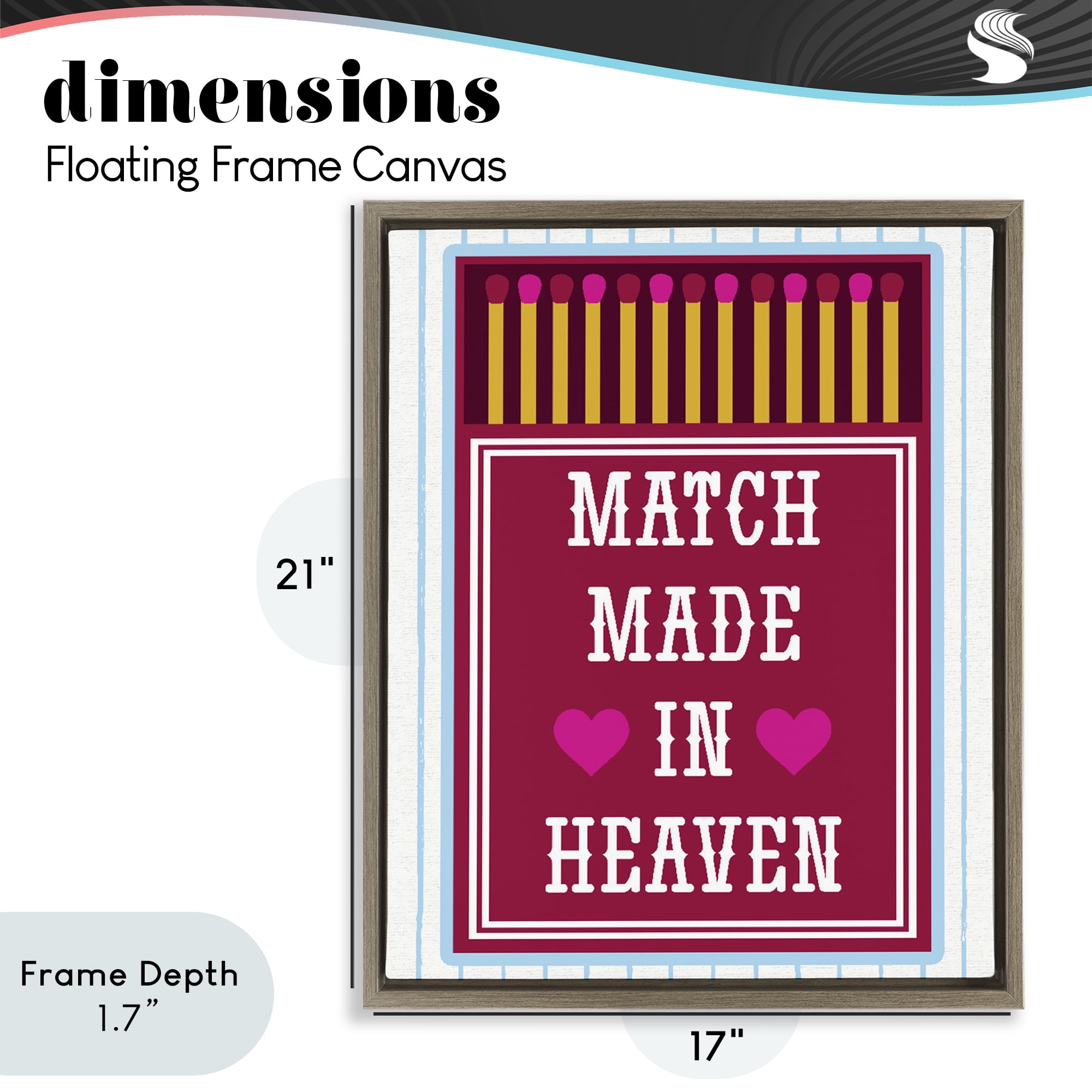 Stupell Industries Vintage Match Made In Heaven Brown Framed Floater Canvas Wall Art, design by Lil' Rue