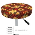 thumbnail image 4 of Logiee Red Plaid Sunflower Print Stool Covers Round,Bar Stool Covers,Watedrproof Stool Slipcover with Elastic,Stool Cushion,Round Bar Stool Seat Covers for Bar Round Chair-13 inch, 4 of 7