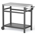 thumbnail image 6 of TORVA Portable Outdoor Grill Cart with HDPE Legs,Stainless Steel Top&Double-Shelf Storage for BBQ Prep Table，A Long-Lasting Dining Cart Suitable for Outdoor&Indoor Use, Grey, 6 of 11