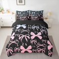 thumbnail image 2 of Homewish Cartoon Ribbon Bow Knot Twin Bedding Sets 7-Piece for Kids Children,Dreamy Princess Bow Bedding Comforter Set Microfiber,Abstract Gradient Ombre Breathable Sheet Sets, 2 of 8