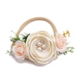 thumbnail image 5 of Baby Girl Floral Headbands- 3pcs Nylon Headband Handmade Flower Crown Elastic Hairband Newborn Toddler Hair Accessories Gifts for Girls, 5 of 6