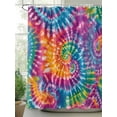 thumbnail image 2 of Tie-Dye Art Shower Curtain Set ，Waterproof Fabric Shower Curtains Watercolor Colorful Ethnic Style Abstract Art Dyeing Shower Curtains for Bathroom,Bathroom Decor 36"x72", 2 of 6