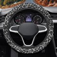 thumbnail image 6 of Renewold Car Steering Wheel Cover Universal 15 Inch Anti-Slip Boho Floral Auto Steering Wheel Protector Car Accessories for Women Men, Leopard Print Black Grey, 6 of 7
