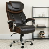 Emma Oliver 500 lb. Big & Tall Brown LeatherSoft Ergonomic Office Chair, Adjustable Headrest