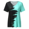 thumbnail image 5 of Outfmvch t shirts for women Short Sleeve T Shirt Colorblock Fashion womens tops shirts for women Green, 5 of 6
