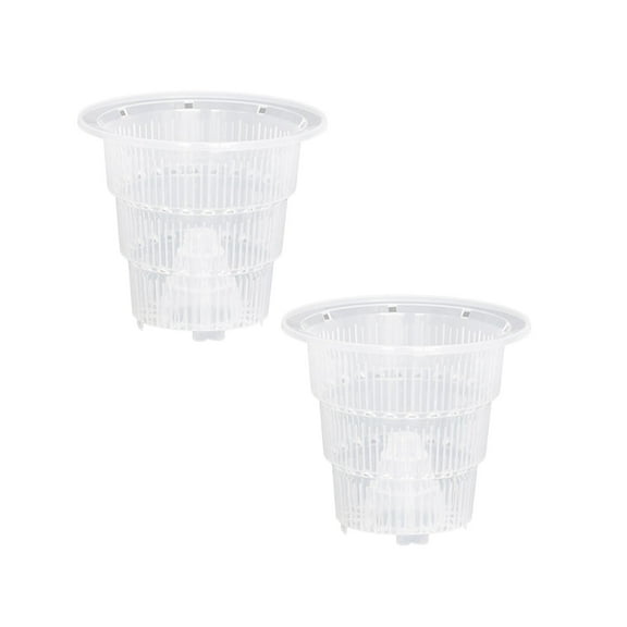 2Pack Clear Orchid Pots With Holes 5 Inch Plastic Orchid Pots With Holes 0.7L Soil Capacity Clear Pots With Air Column Reusable Orchid Planter For Succulent Fleshy Indoor Outdoor Flower Pots