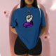 thumbnail image 3 of Playera Blusa De Puño Levantado Con Un Pañuelo Dia De La Mujer Color Azul Talla Grande Marca Emil SaEs, 3 of 4