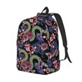 thumbnail image 2 of Daiia Snake And Flower Vintage Canvas Backpack for Men and Women ,Hiking Backpack,Travel Laptop Bag for School,Large Capacity Backpack, 2 of 8