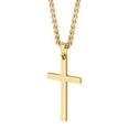 thumbnail image 2 of Men's Gold Cross Pendant & Wheat Chain Stainless Steel Necklace Set, 2 of 5