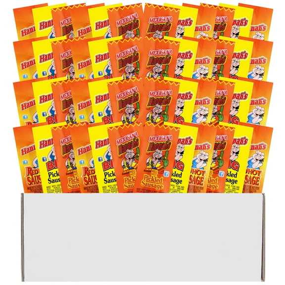 Hannah's 48-Piece Sampler Gift Box (16 packs each of 3 assorted Hannah's Pickled Sausages)