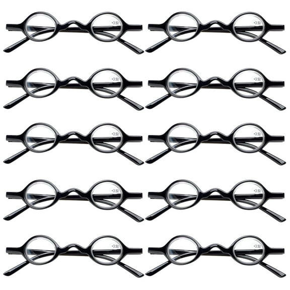 10PK Unisex Small Round Reading Glasses Blue Light Blocking Readers Men Women