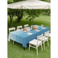 thumbnail image 4 of Outdoor Tablecloths with Umbrella Hole & Zipper, Blue Grey Summer Tablecloth Rectangle 60x84 Inch, Farmhouse Beach Blue Wooden Waterproof Table Cloth, Patio/Pool/Picnic Table Covers, 4 of 8