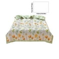 thumbnail image 6 of Summer Washed Cotton Conditioned Quilt, Spring Flower Floral Leaves Watercolor Reversible Bed Pillowcases Bedroom Decor, Machine Washable Thin Quilt, Student Bedroom Dormitory Summer Quilt, 6 of 6