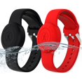 thumbnail image 1 of Paquete de 2 pulseras NQ AirTag para niños a prueba de agua IPX8 negro rojo, 1 of 5