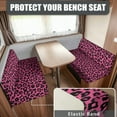 thumbnail image 2 of Yuyamidu Pink Leopard Print RV Dinette Cushion Covers Elastic Camper Cushion Slipcovers Fashion Camper Couch Covers Protector Include 1 Bench Cover and 1 Backrest Cover, 2 of 7