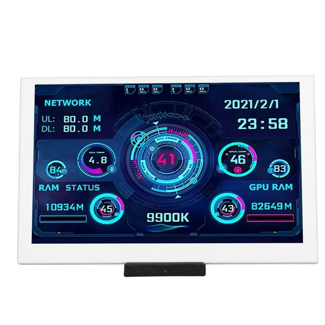 Écran de température informatique, multifonctionnel 360 Rotation de degré 5in Moniteur de temps d'ordinateur pour bureau