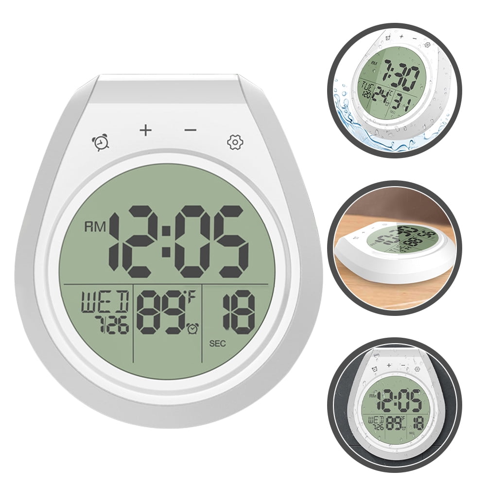 SWETRACE White Waterproof Wall Clock, Plastic and Iron, Stylish Bathroom Decoration