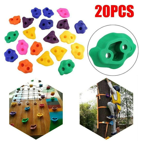 Fyydes 20Pcs Multi-colour Textured Climbing Rocks Wall Stones Kids Assorted Kit Bolt, Rock Climbing Wall Stone,Rock Wall Stone