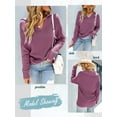 thumbnail image 7 of Xuanfei Women Solid Color Revere Collar Long Sleeve Pullover Sweater, 7 of 7