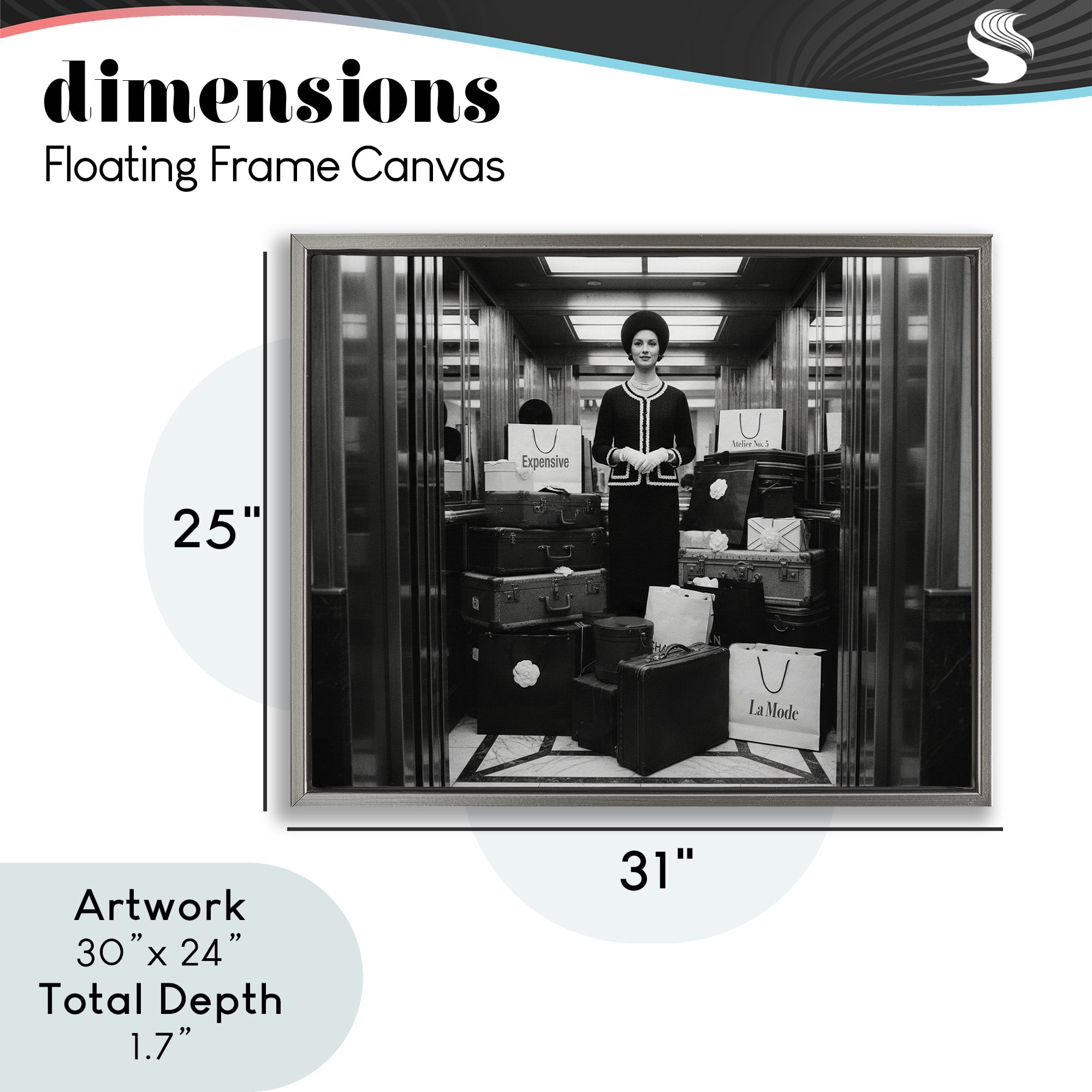 Stupell Industries Elevator Chic Shopping Gray Framed Floater Canvas Wall Art, design by A Barefoot Stylist