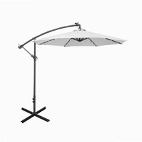 Westin Outdoor 94" White Solid Print Octagon Offset and Cantilever Patio Umbrella