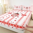 thumbnail image 3 of Feelyou Red Ladybug Teens Full Size Sheets, Cartoon Polkadot Ribbon Bed Sheets, 4-Piece, 3 of 7
