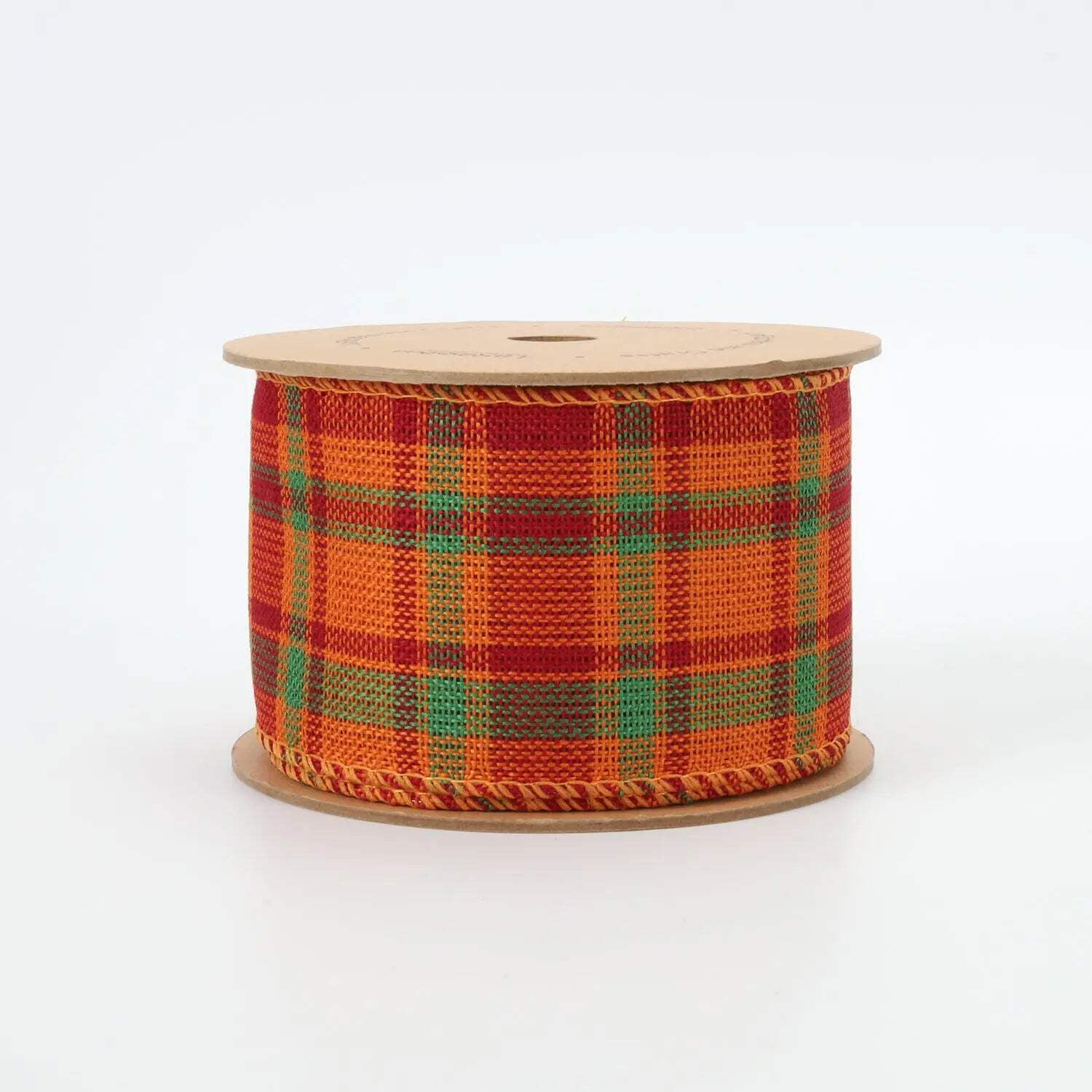 LaRibbons 2 1/2" Wired Ribbon, "Harvest Plaid" Rust/Multi, 10 Yard Roll