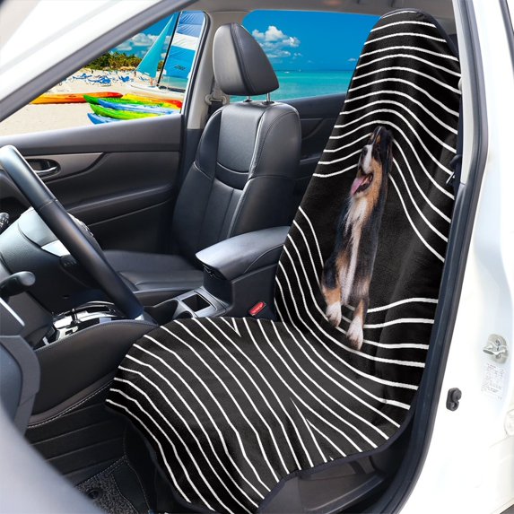 FUIALDOLG Terry Cloth Car Seat Cover Machine Washable, Compatible with Truck Seat Van, Bucket Seat Protector Fit for Sedan Vehicle, Bernese Mountain Dog Print 1 Pack